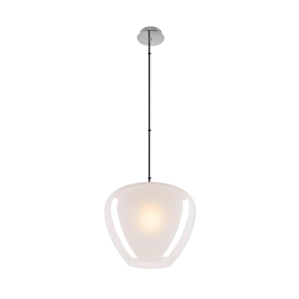 Glass pendant lamp Pantilo Ø 40cm - white