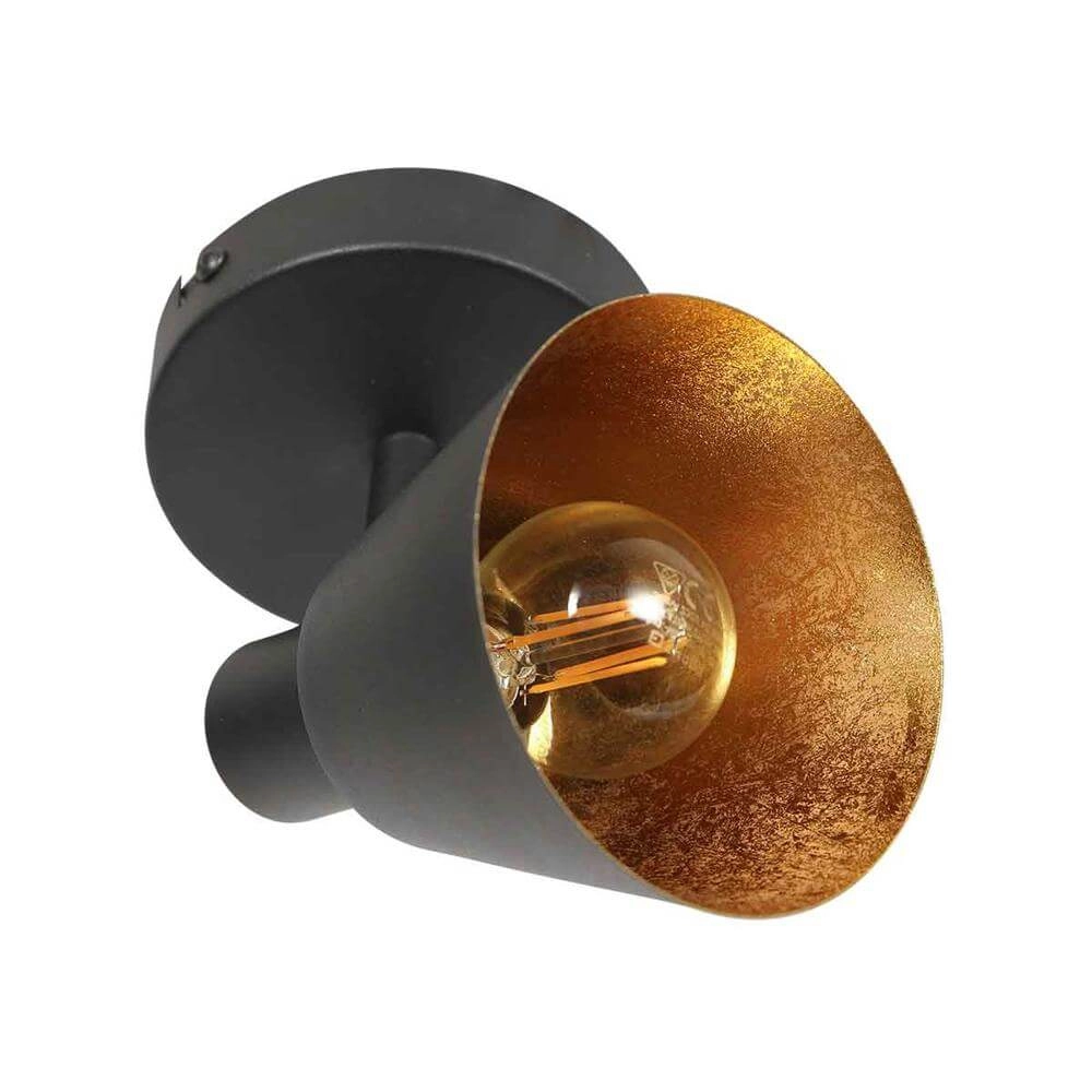 Wall lamp Oeroe black with gold Steinhauer 8712746176322