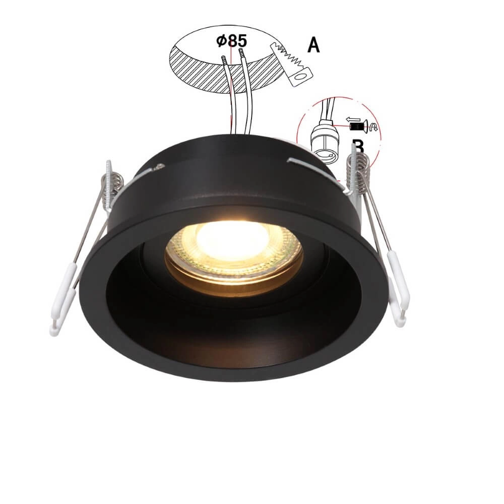 Black recessed spotlight Pelite spot Ø 10cm Steinhauer 8712746152685