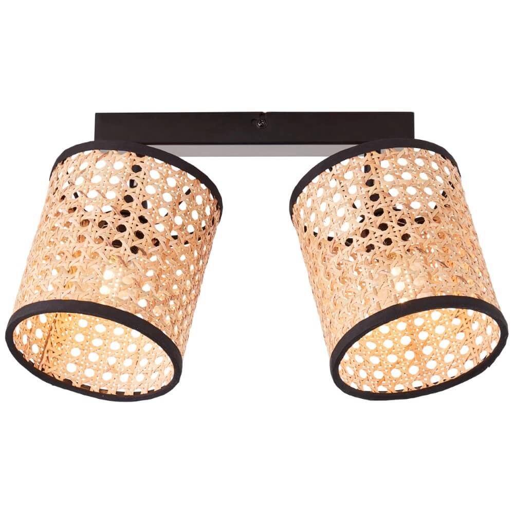 Spots Wiley 2-light black with rattan