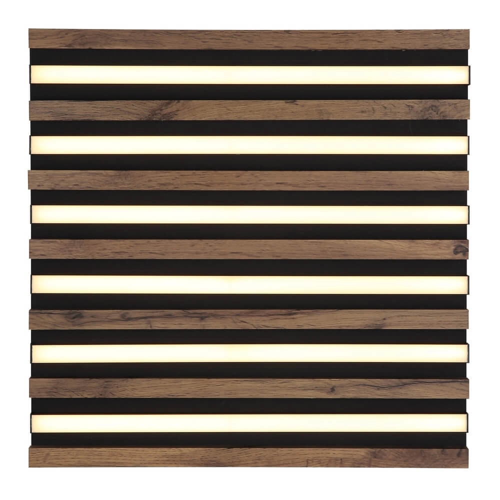 Ceiling lamp Hayden black with wood square 45cm Globo 9007371510641