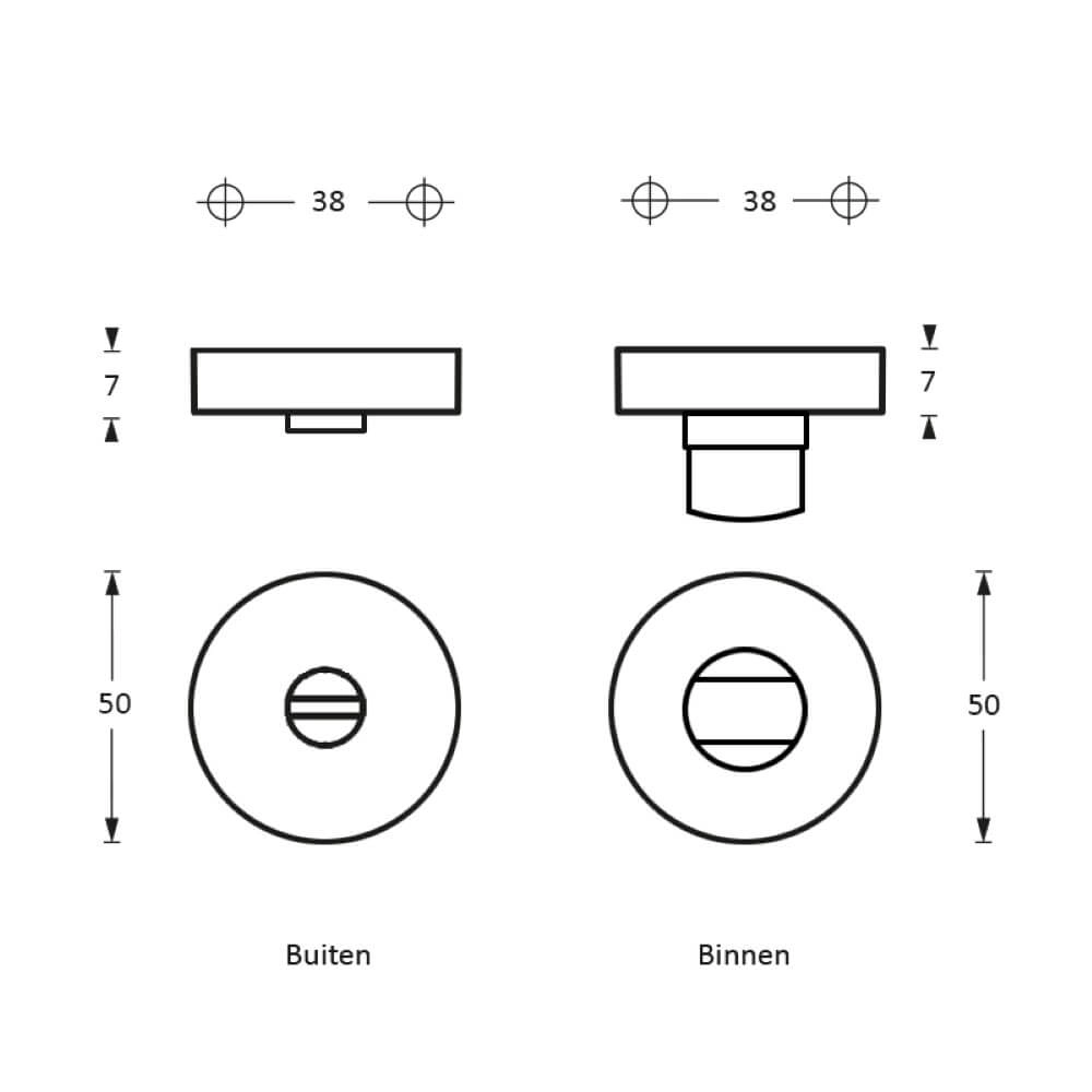 Toilet closure Tira brass titanium PVD Intersteel 8714186149546