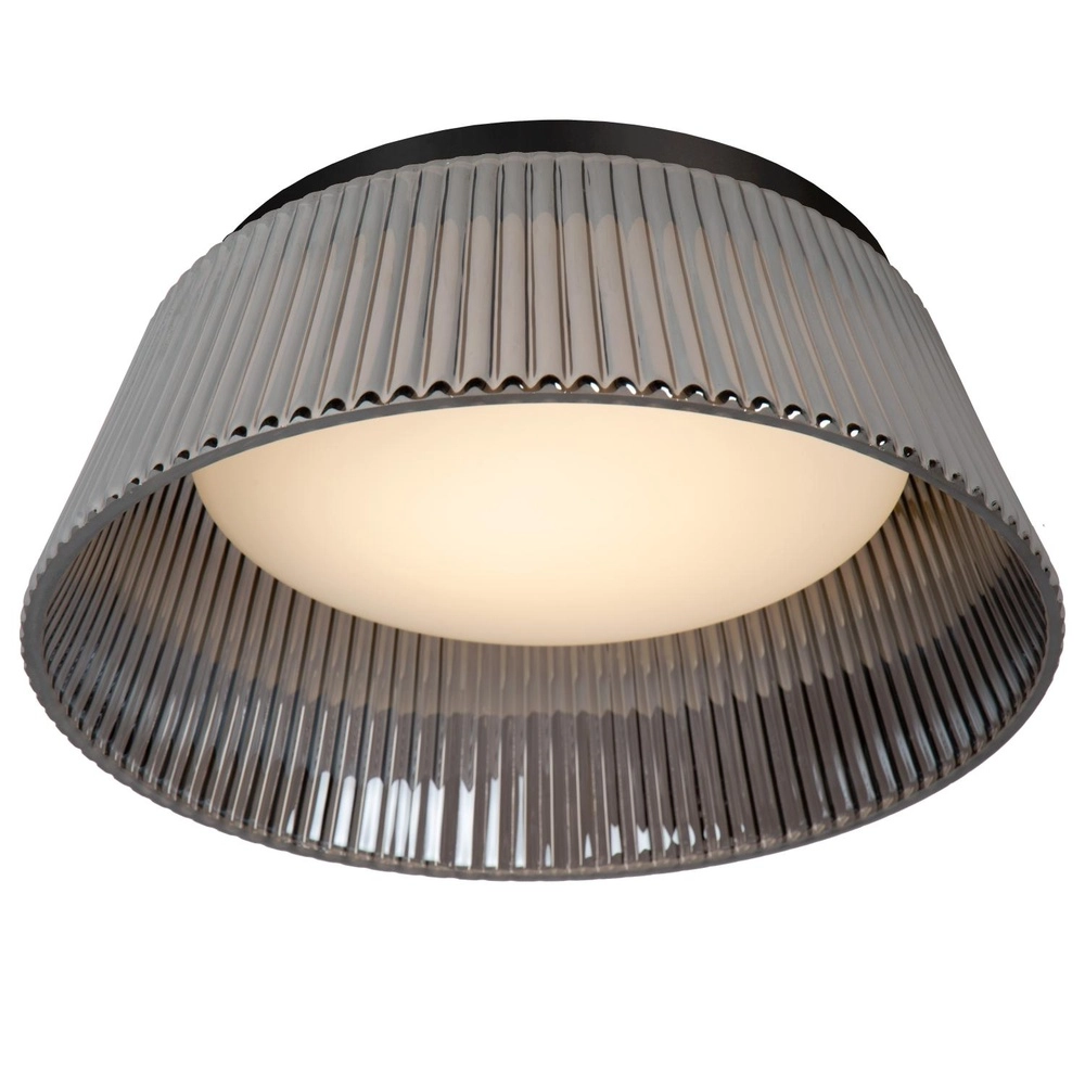 Ceiling lamp Vixi black with smoke glass Lucide 5411212251077