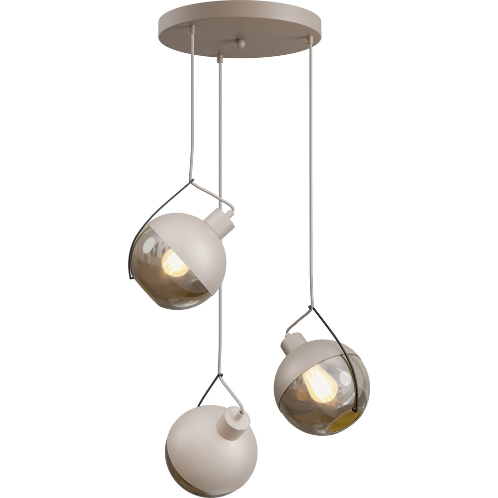 Design pendant lamp Opera 3-light beige terra Ø 35cm Masterlight 8718121424231