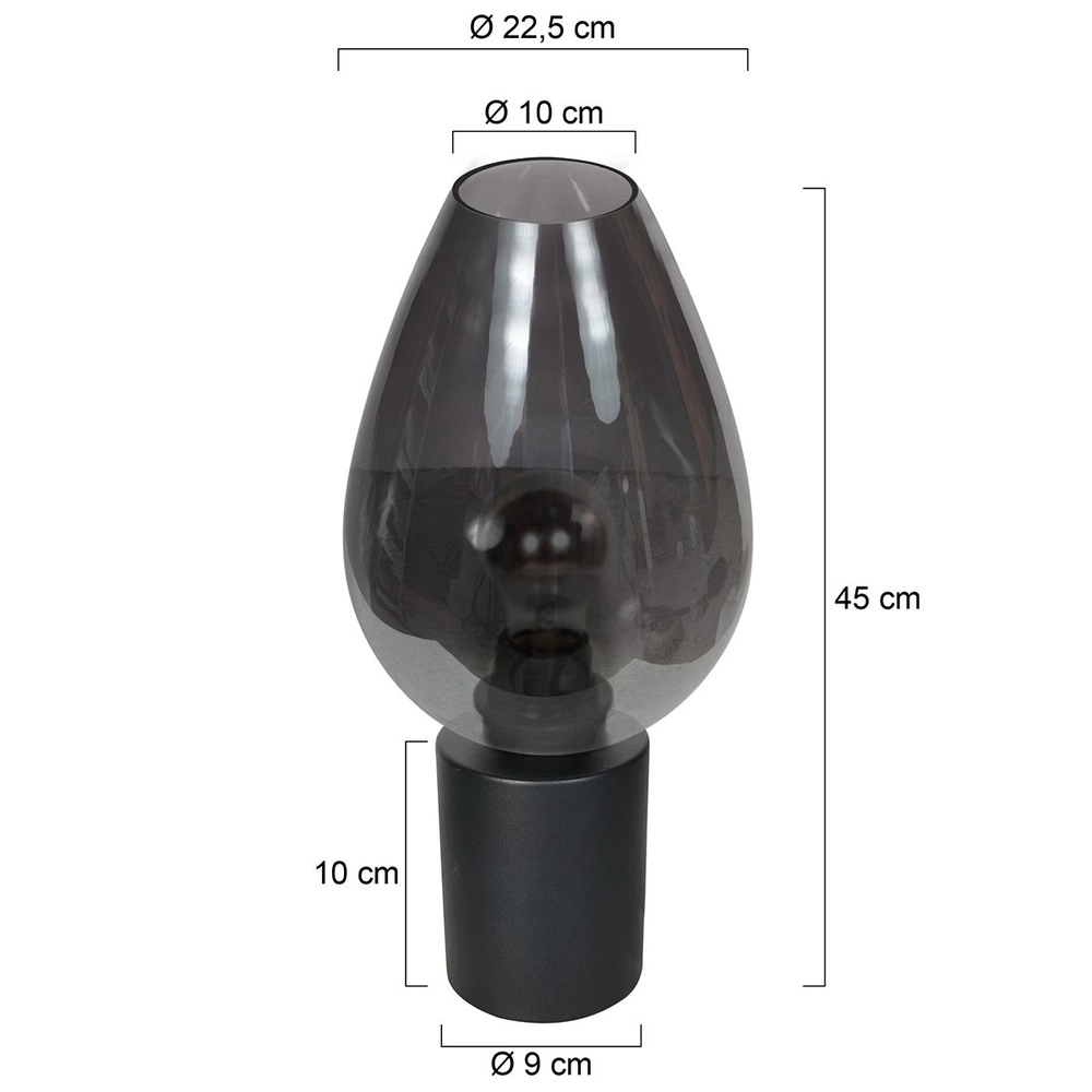 Table lamp Bloeba smoke glass Ø 22.5cm Steinhauer 8712746181128