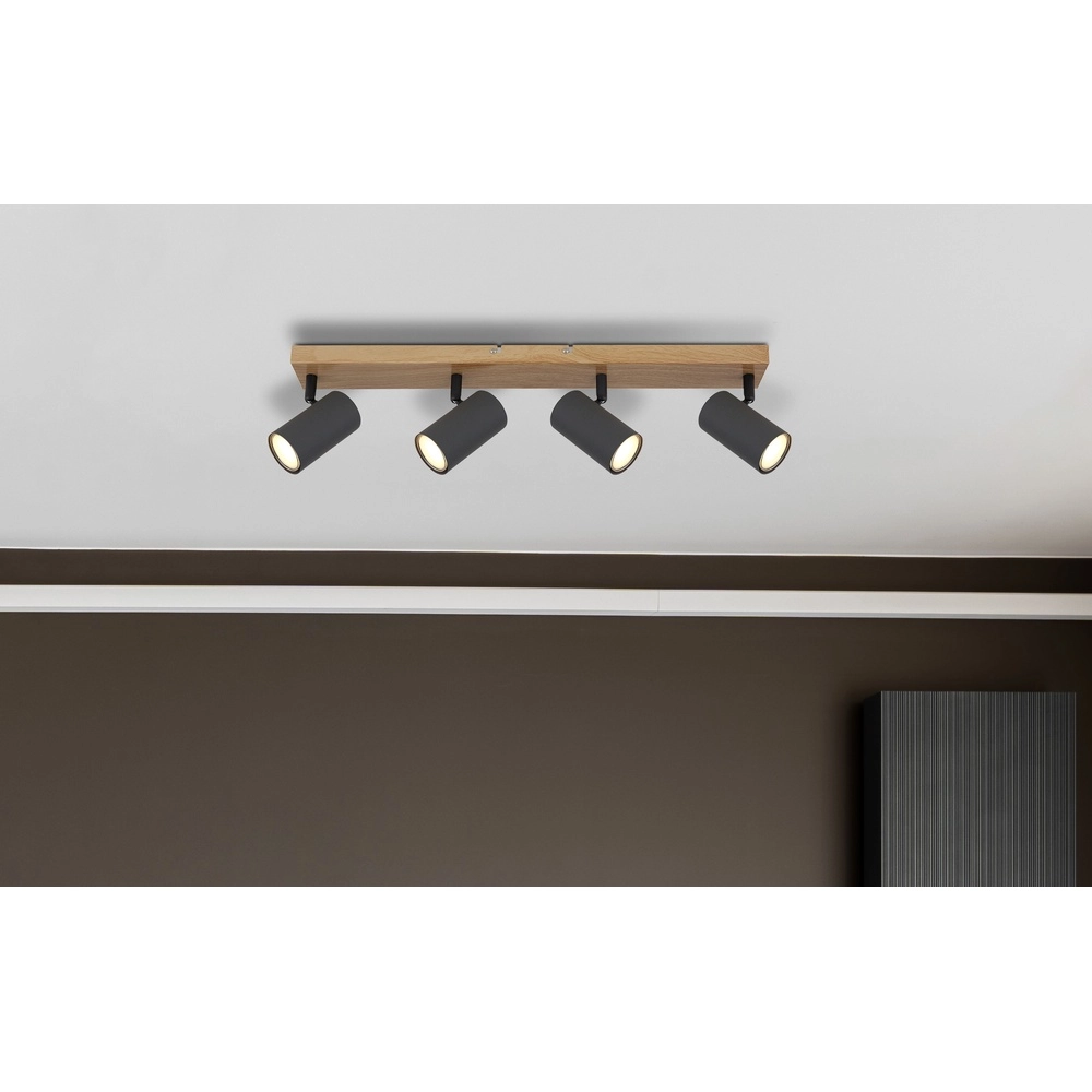 Ceiling lamp 4-lights Robby wood Globo 9007371439539