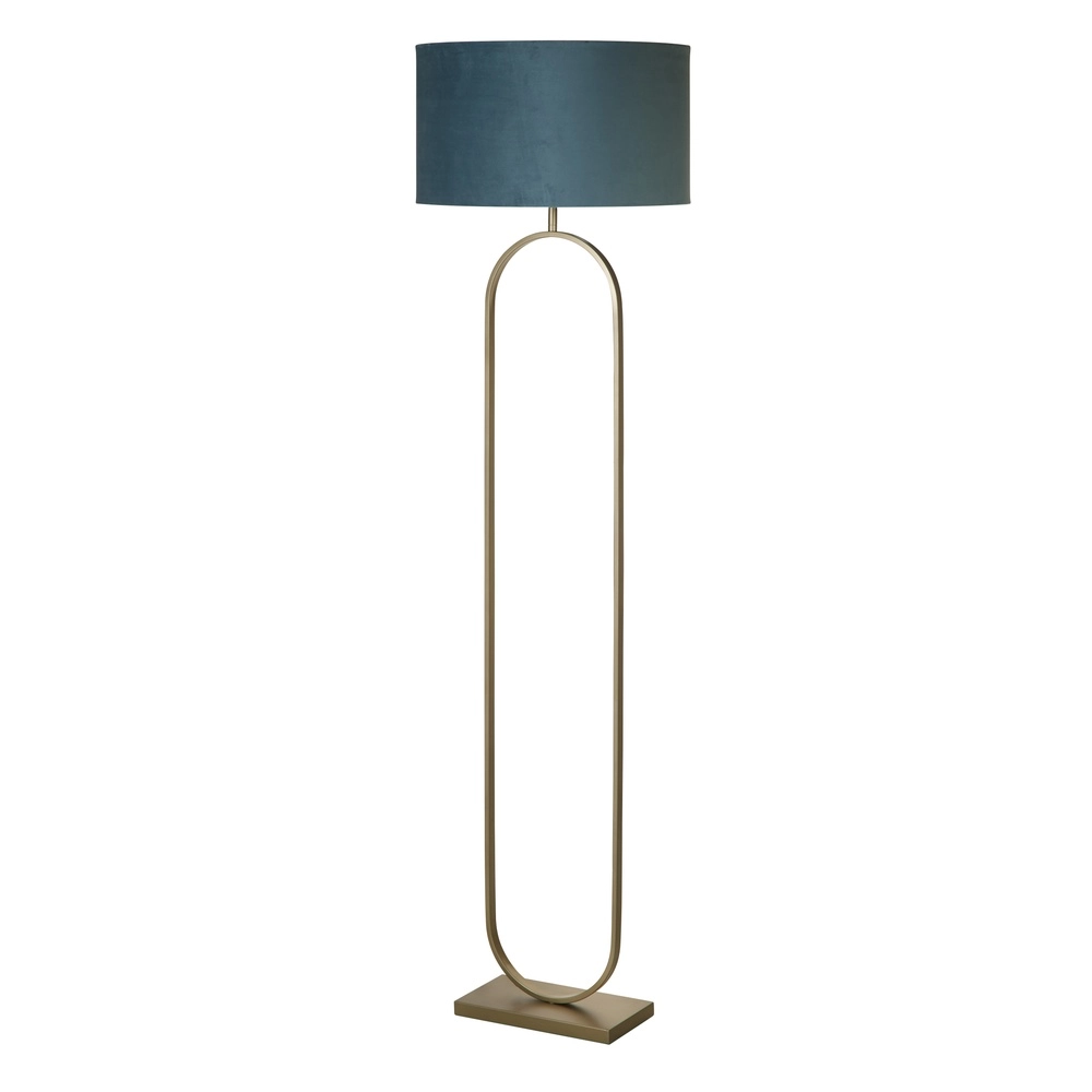 Floor lamp Modish bronze with green blue cap
