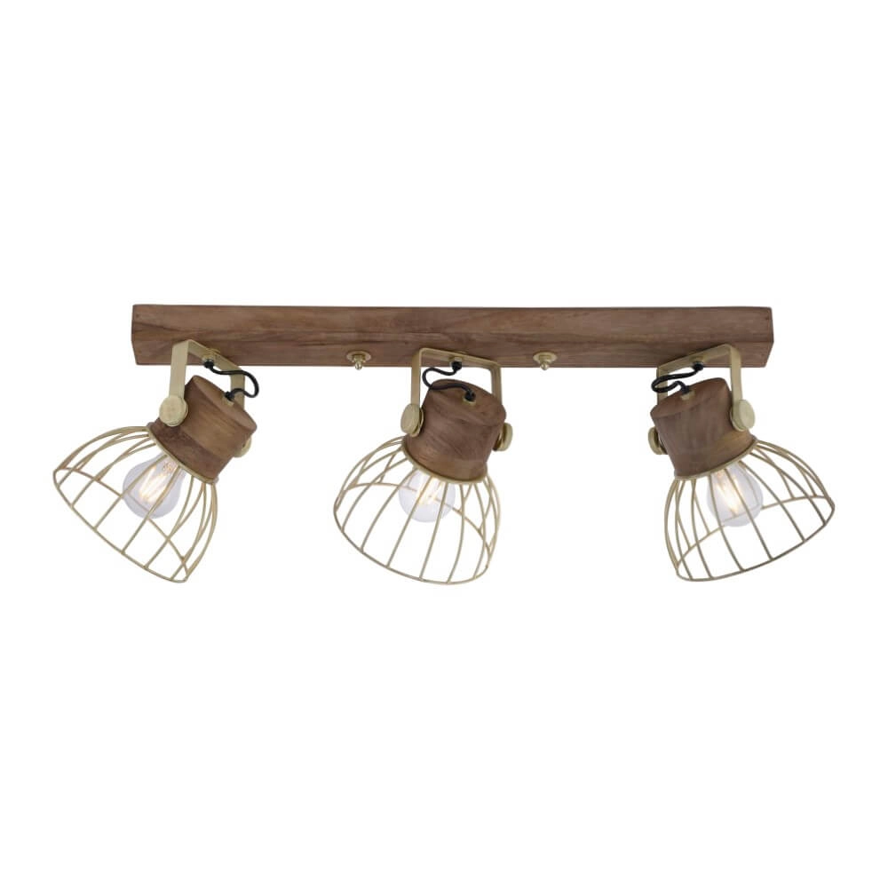 Ceiling lamp Alami Brown brass 3-lights Just Light 4043689976231
