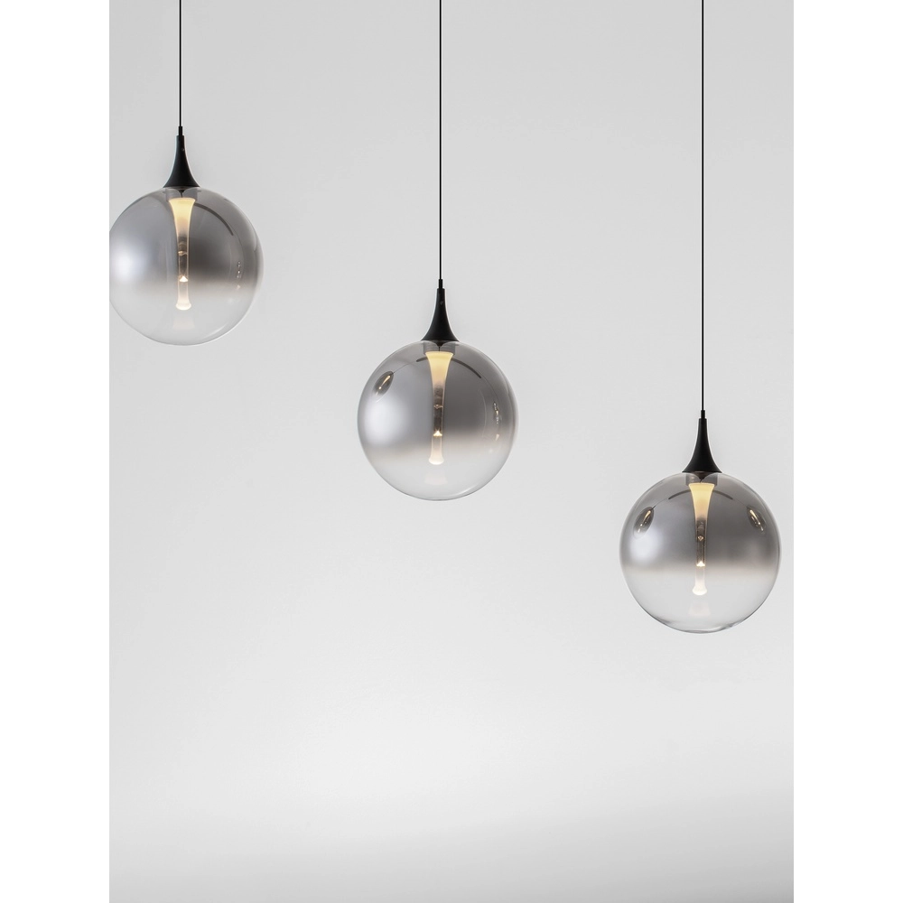 Pendant lamp Orenda straight 5-light smoke glass
