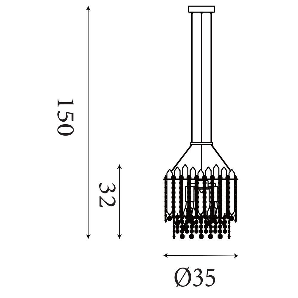Pendant lamp Spear gold Ø 35cm Searchlight 5053423302188