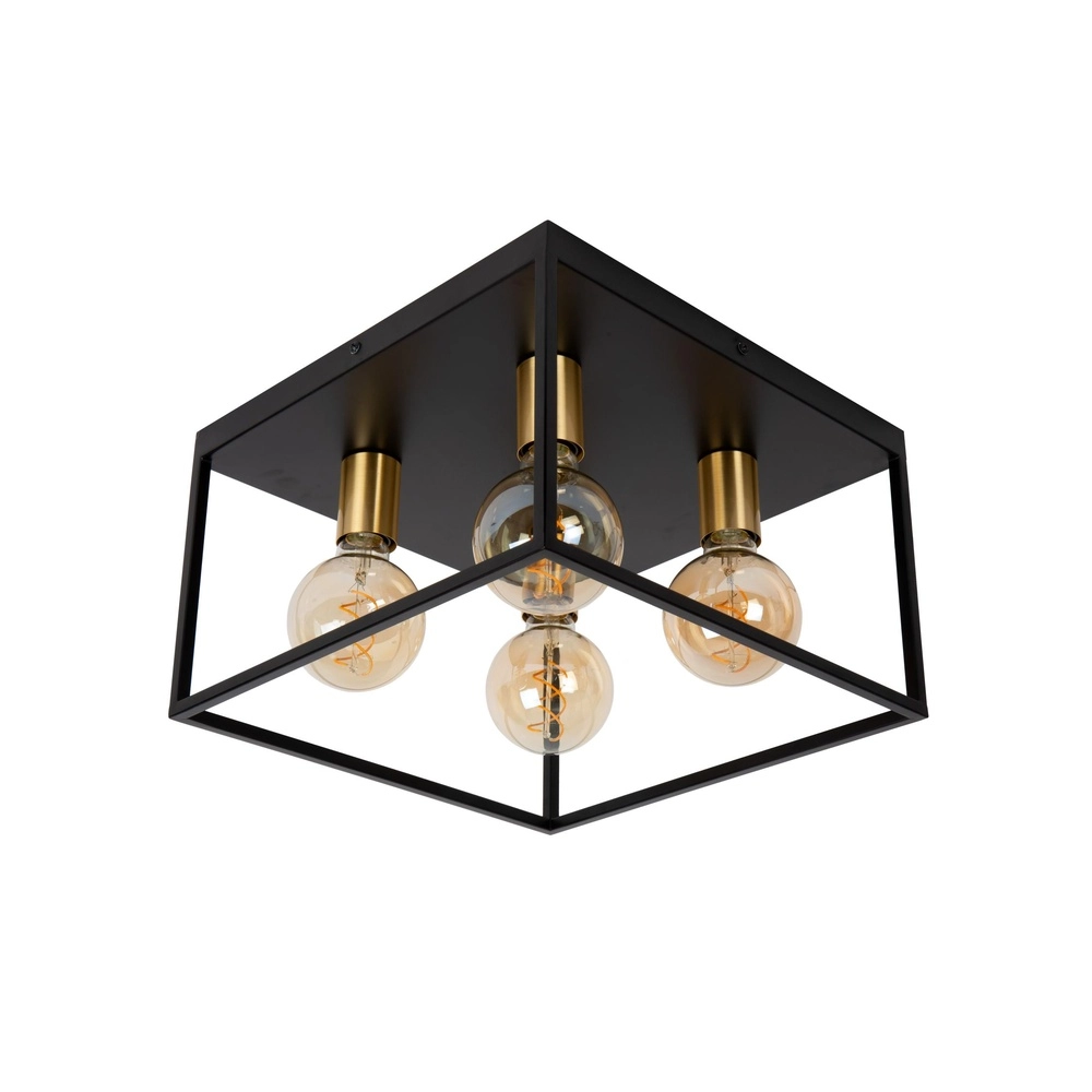 Ceiling lamp Ruben black 36cm square