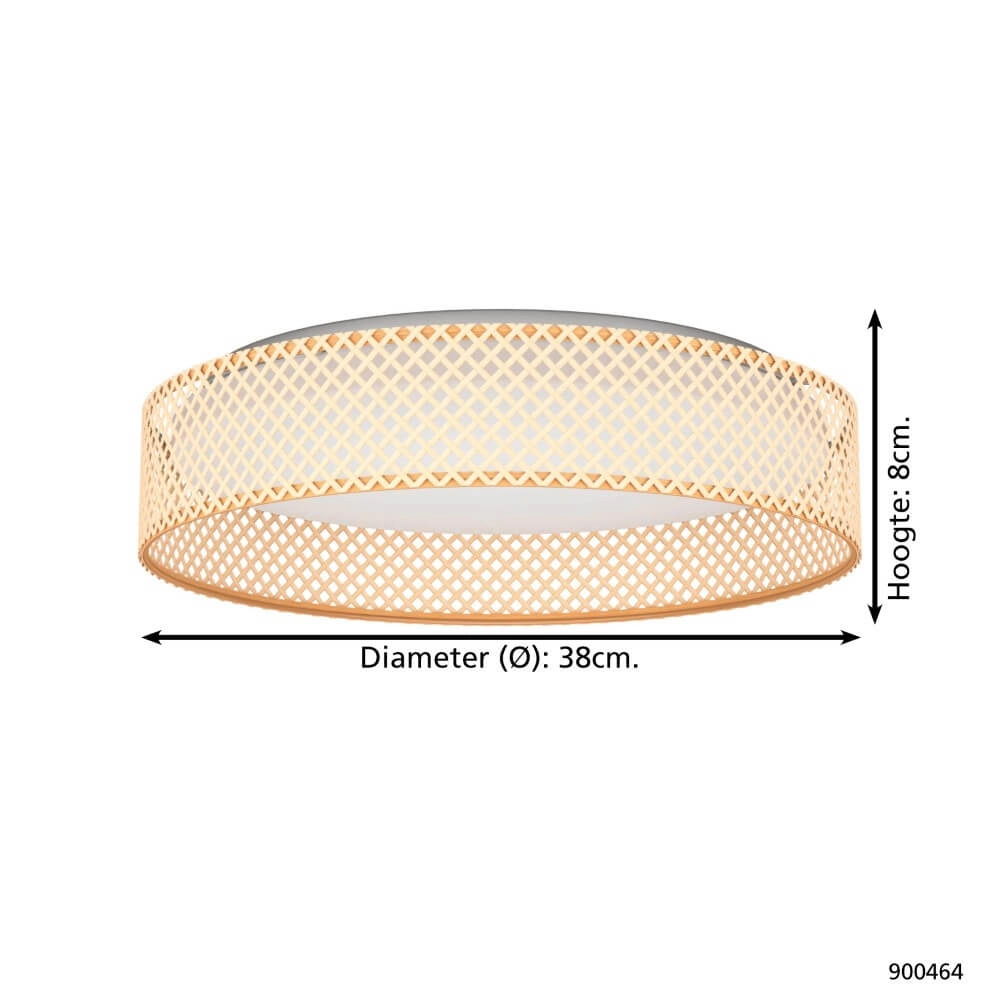 Rattan ceiling lamp Luppineria Ø 38cm Eglo 9008606244034