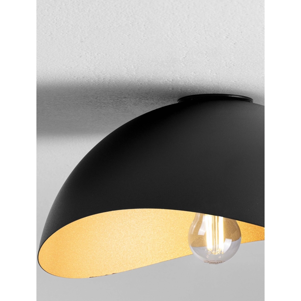 Ceiling lamp Opsi black with gold Ø 30cm Lyora 5212017458056