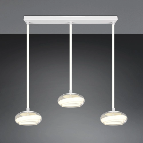 3-light design pendant lamp Tarsia white Trio 4017807683363