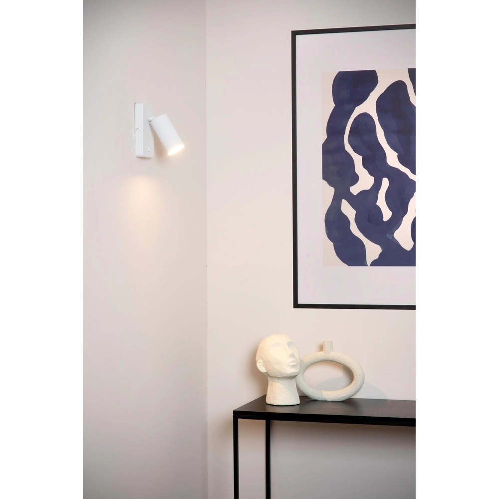 Bedside lamp Clubs white with switch Lucide 5411212093417