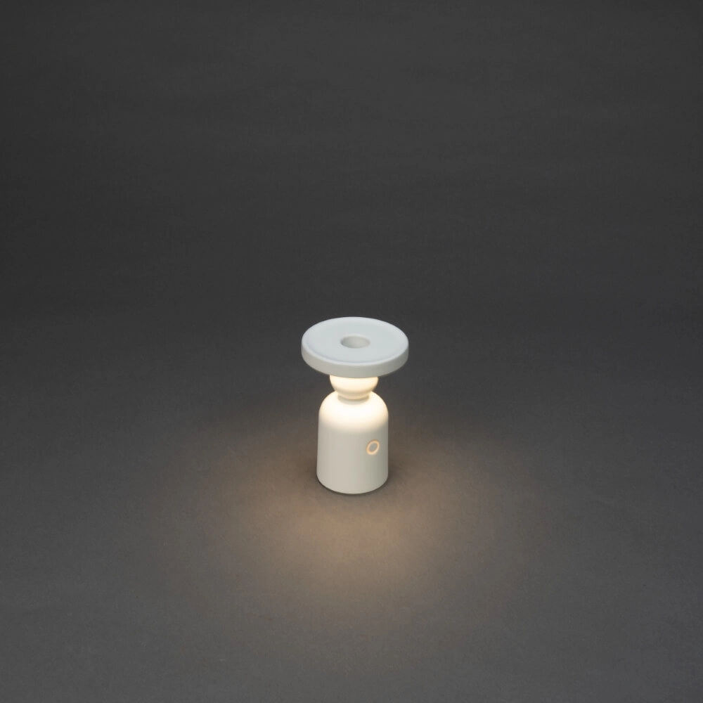 Rechargeable table lamp Nantes White for candle holder KonstSmide 7318307833256