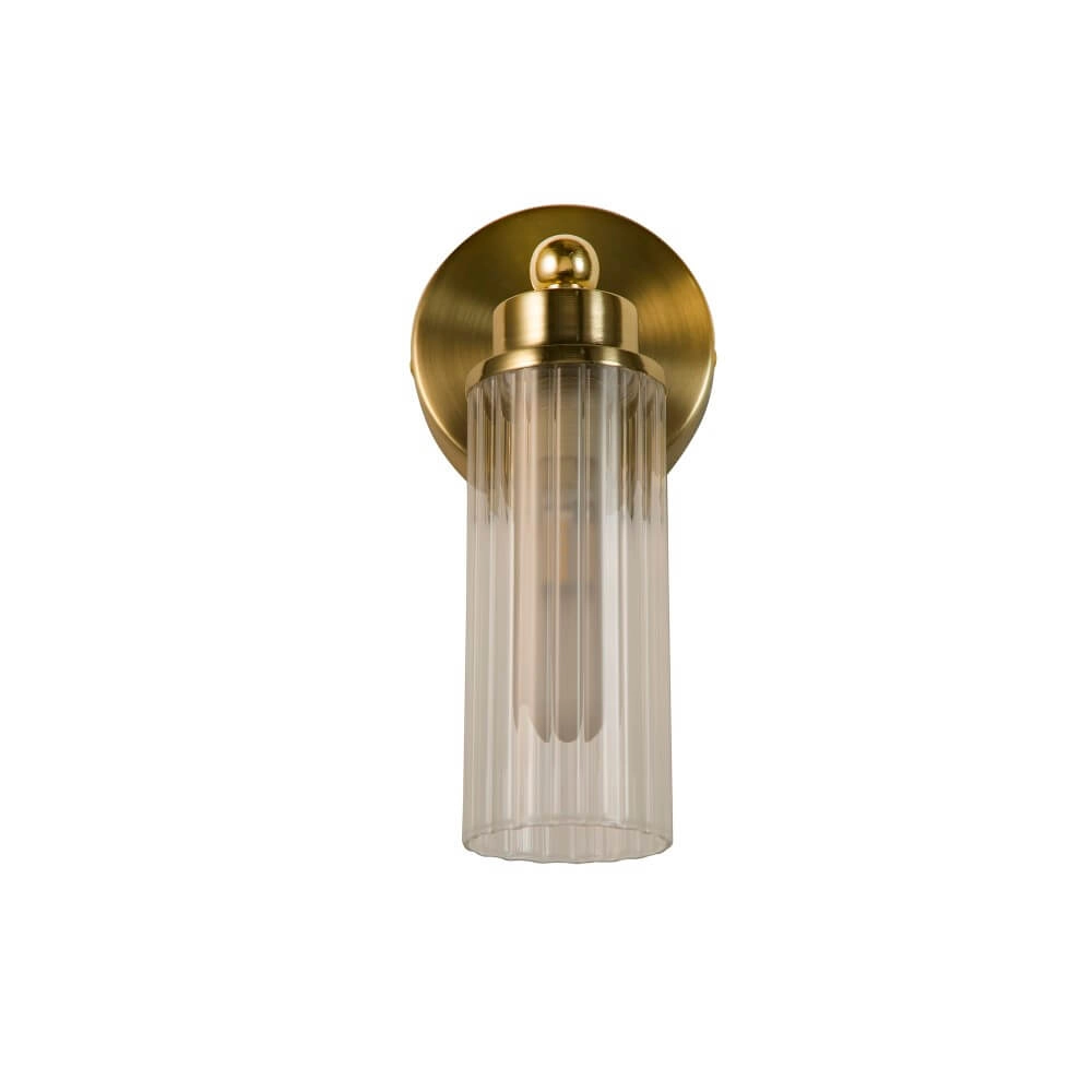 Gold wall lamp Imperial with ribbed glass Searchlight 5053423271958