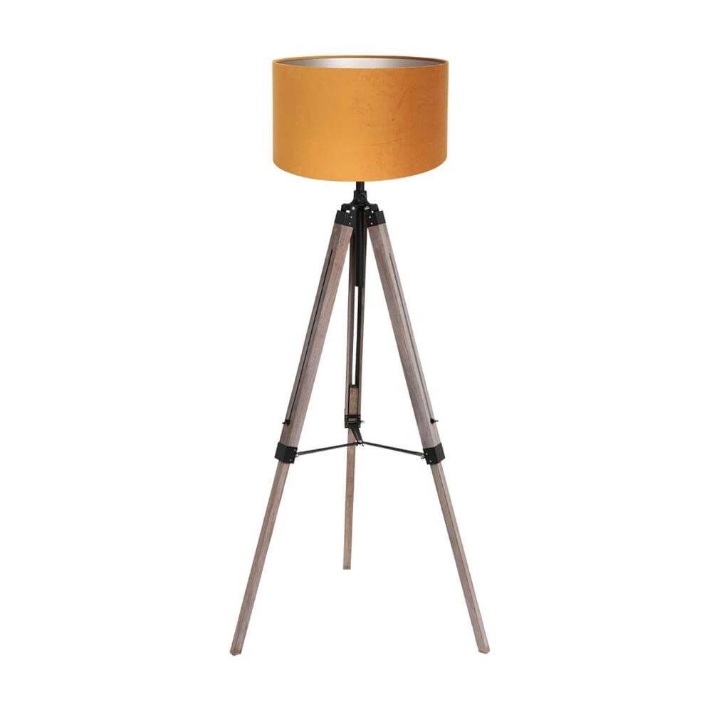 Tripod floor lamp Triek with golden hood Steinhauer 8712746176131