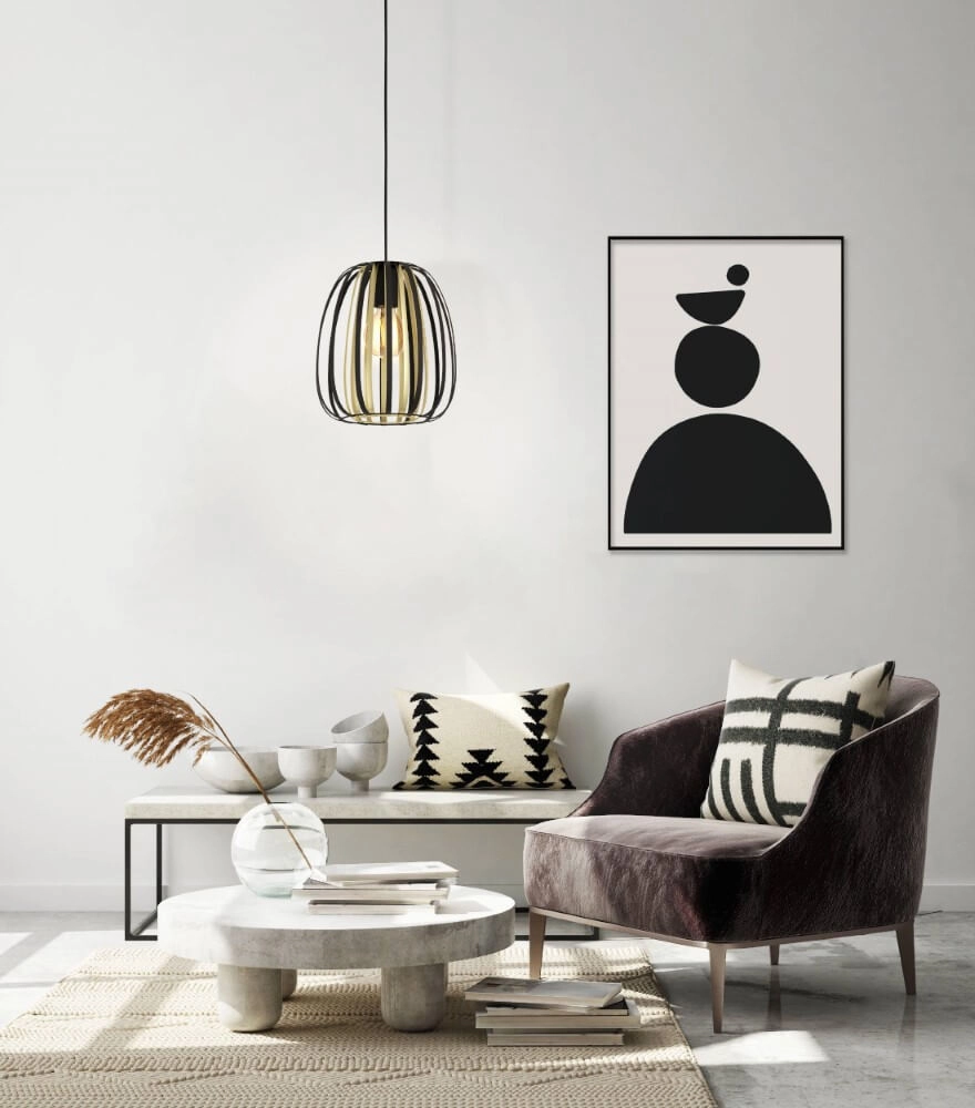 Pendant lamp Ø 25.5cm Encinitos black with gold Eglo 9002759996659