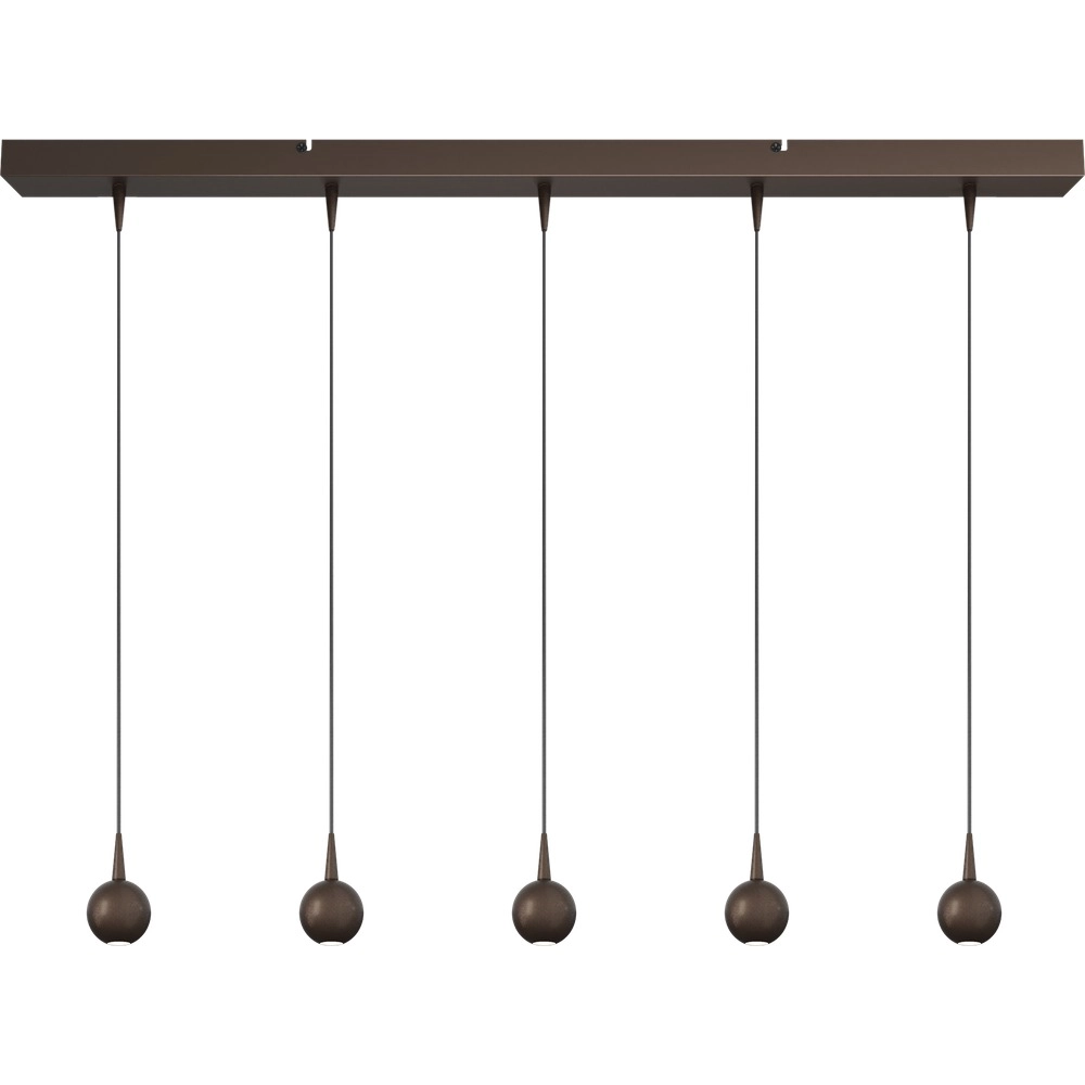 5-light pendant lamp Talana 100cm cocoa brown Ø 6cm DTW