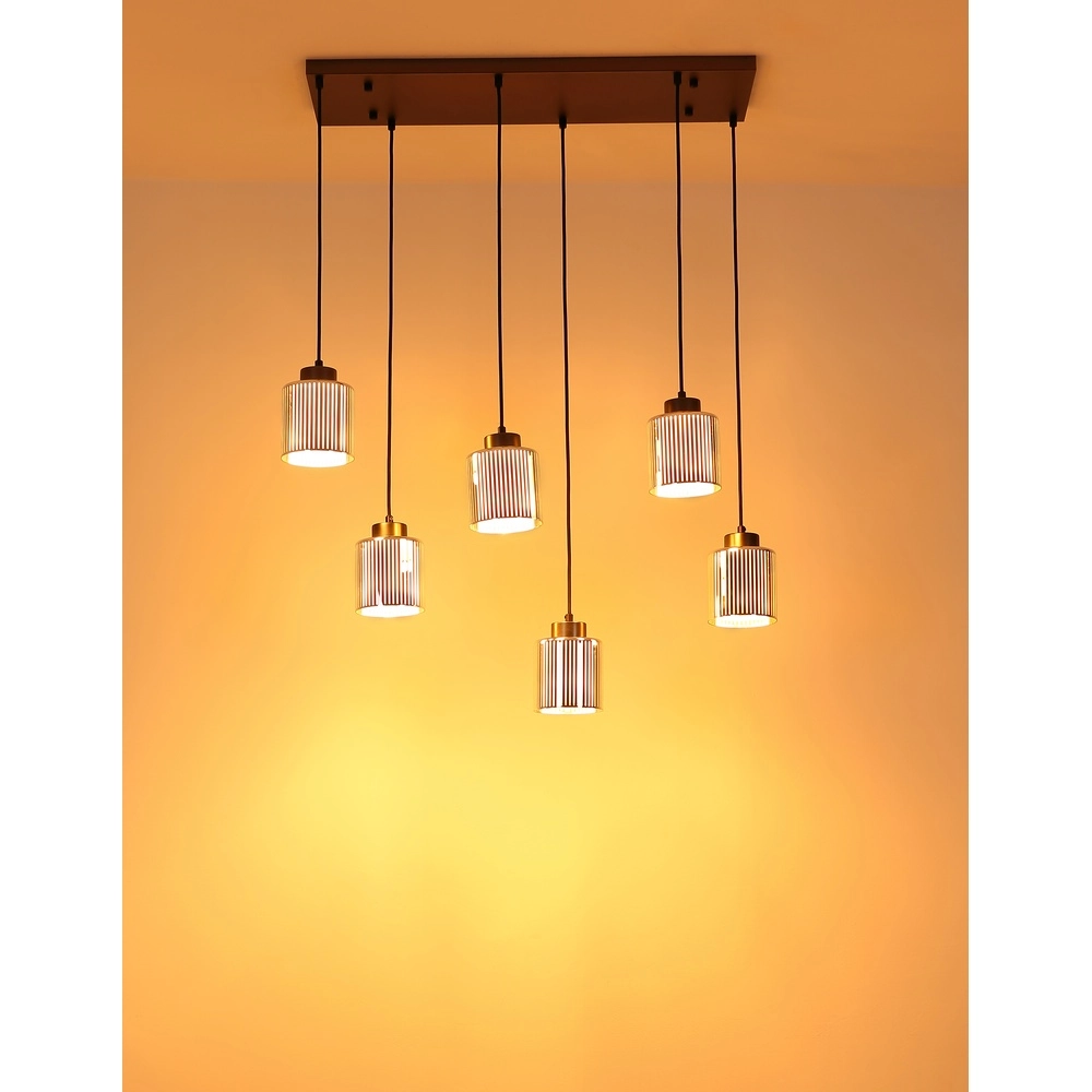 Design pendant lamp Felicia Gunmetal 6-lights Globo 9007371528967