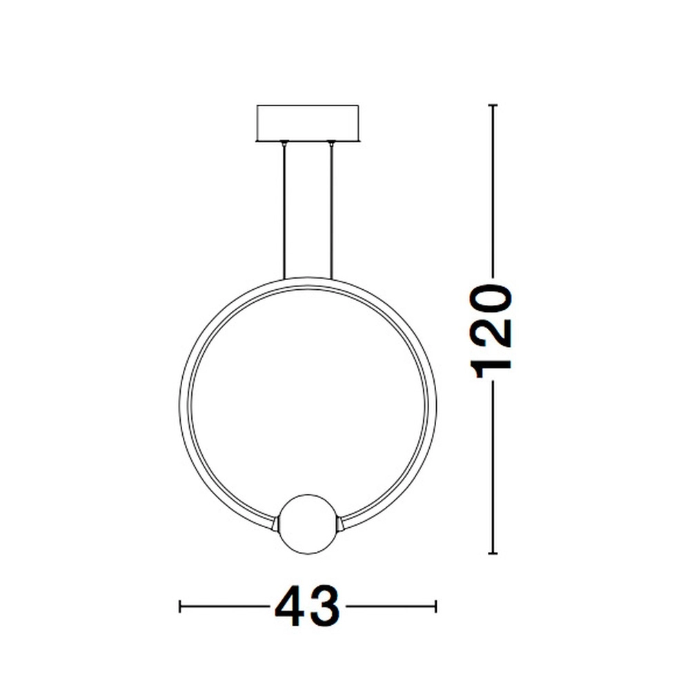 Pendant lamp Celia Gold with white round Lyora 5212017429360