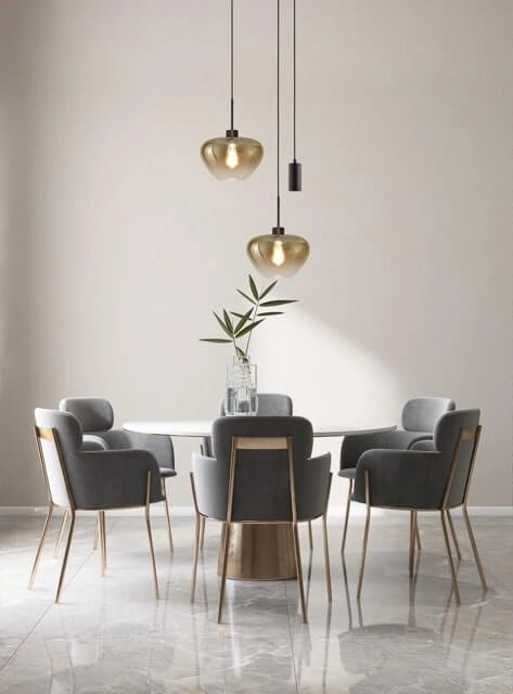 3-light pendant lamp Genua black with 2x gold glass Ø 29cm and 1 pendant Masterlight 8718121357126