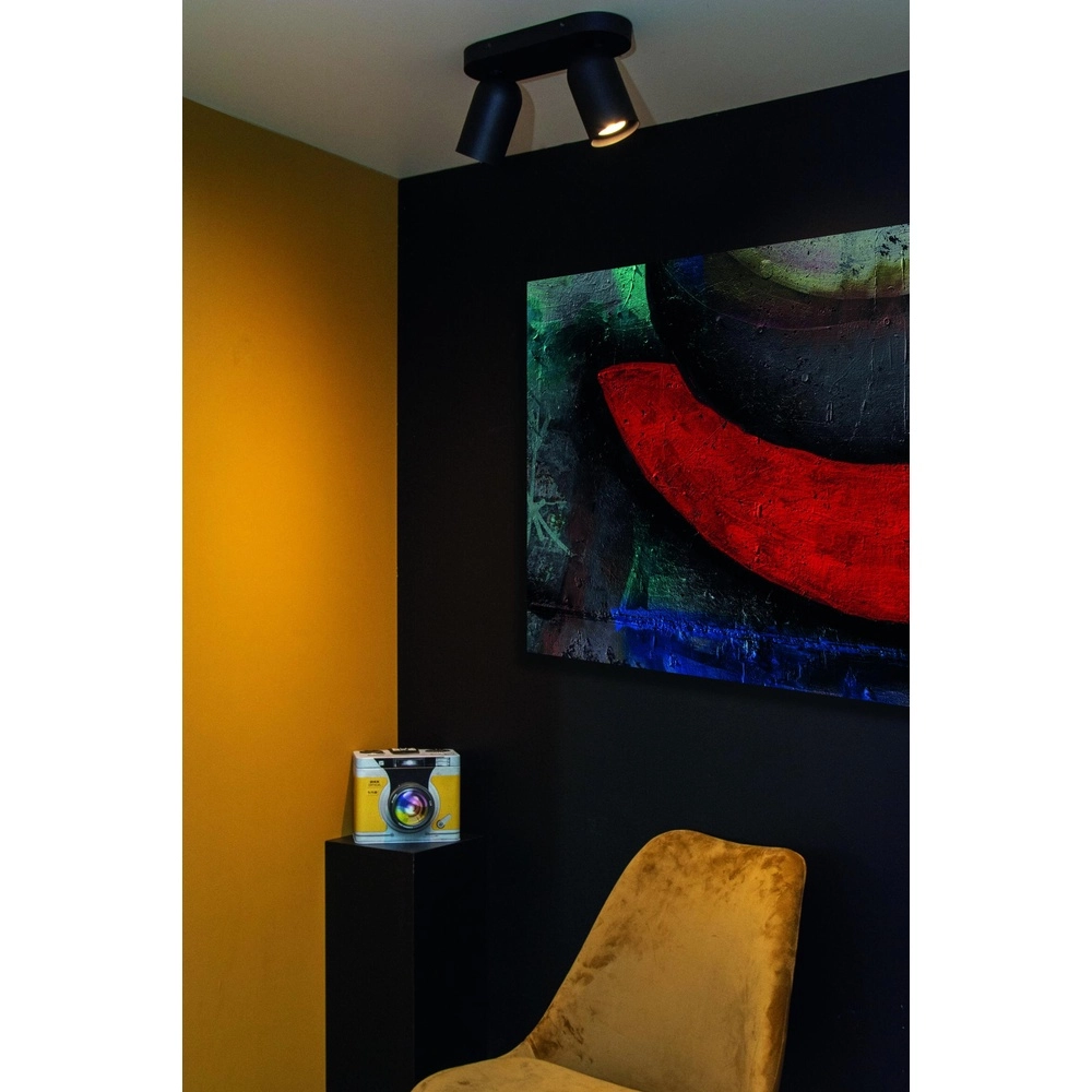 Ceiling spotlight Punch 2-light black Lucide 5411212134325