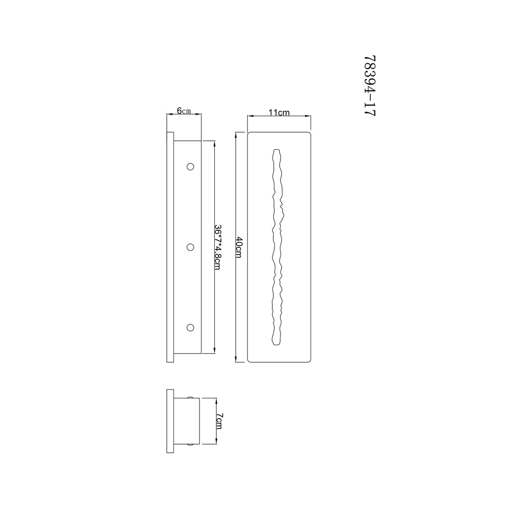 Rectangular wall lamp Rojas 40cm Globo 9007371589685
