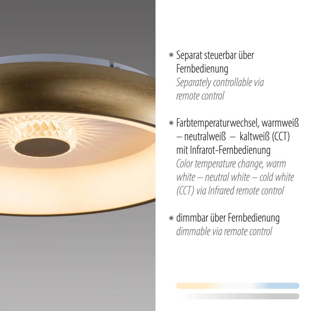 Round ceiling lamp Vertigo brass Ø 46.5cm Just Light 4043689994716