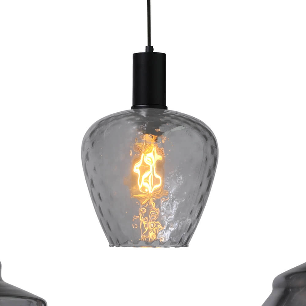 5-light hanging lamp - black - Porto with different glasses Masterlight 8718121270395