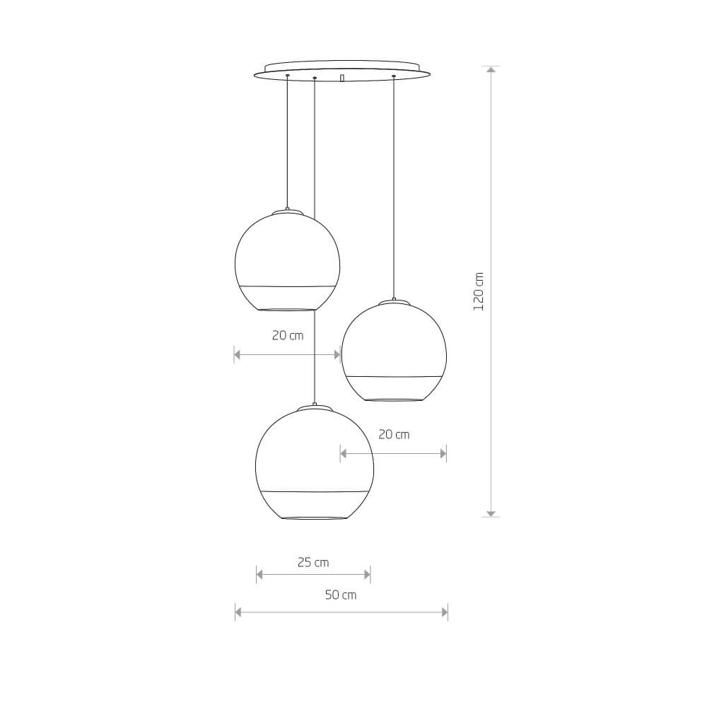 3-light bulb pendant lamp Globe Plus Chromed Lyora 5903139760799