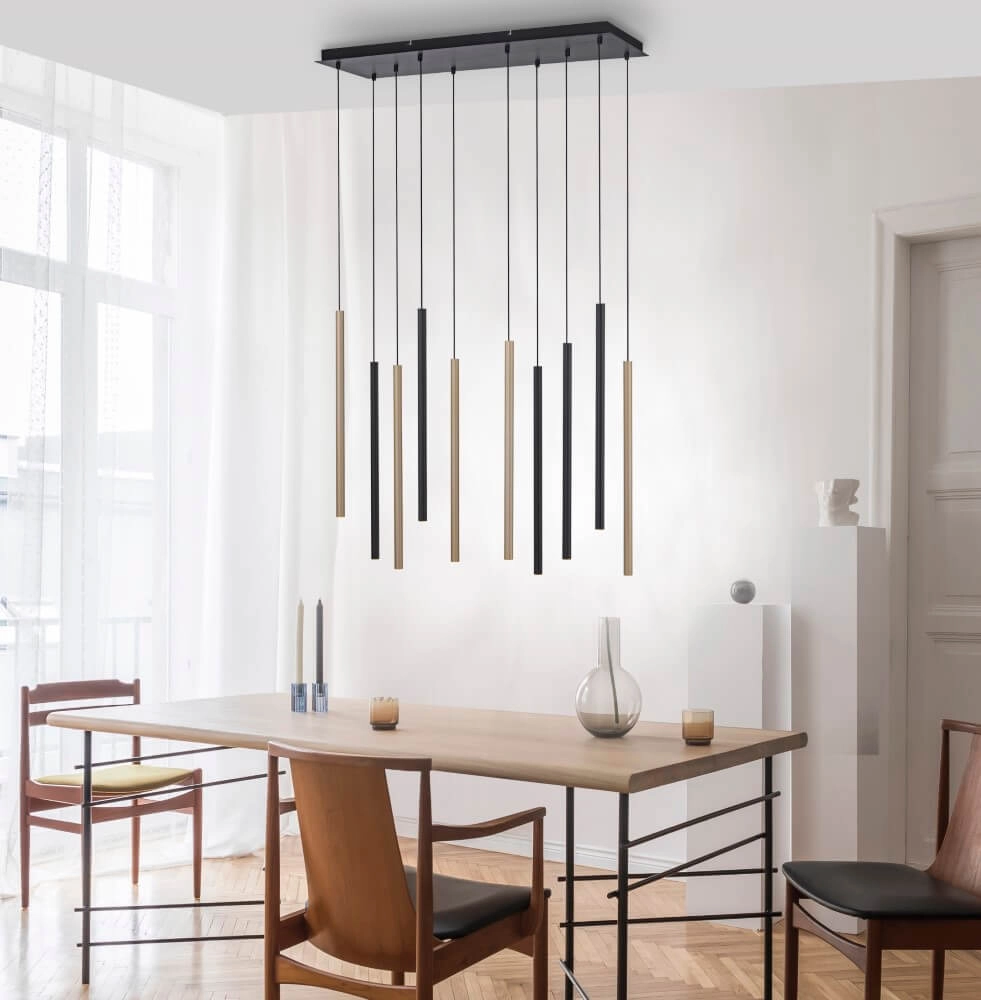 Unique pendant lamp Flute 10-light Paul Neuhaus 4012248374788