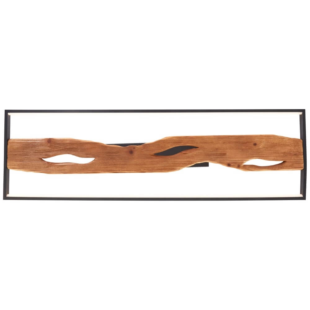 Ceiling lamp black with wood Chaumont 100cm Brilliant 4004353435270