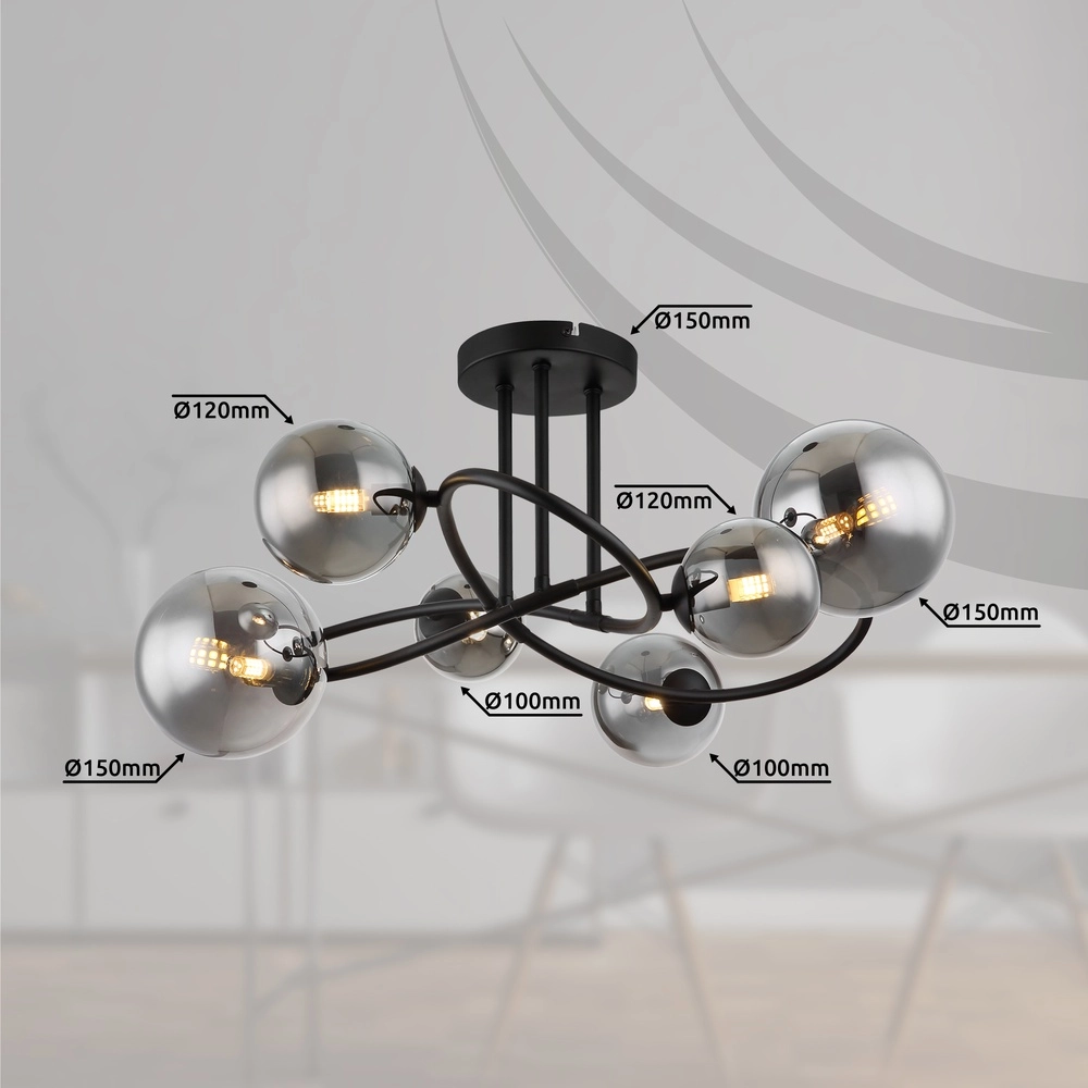 Black ceiling lamp Riha Design Globo 9007371448807