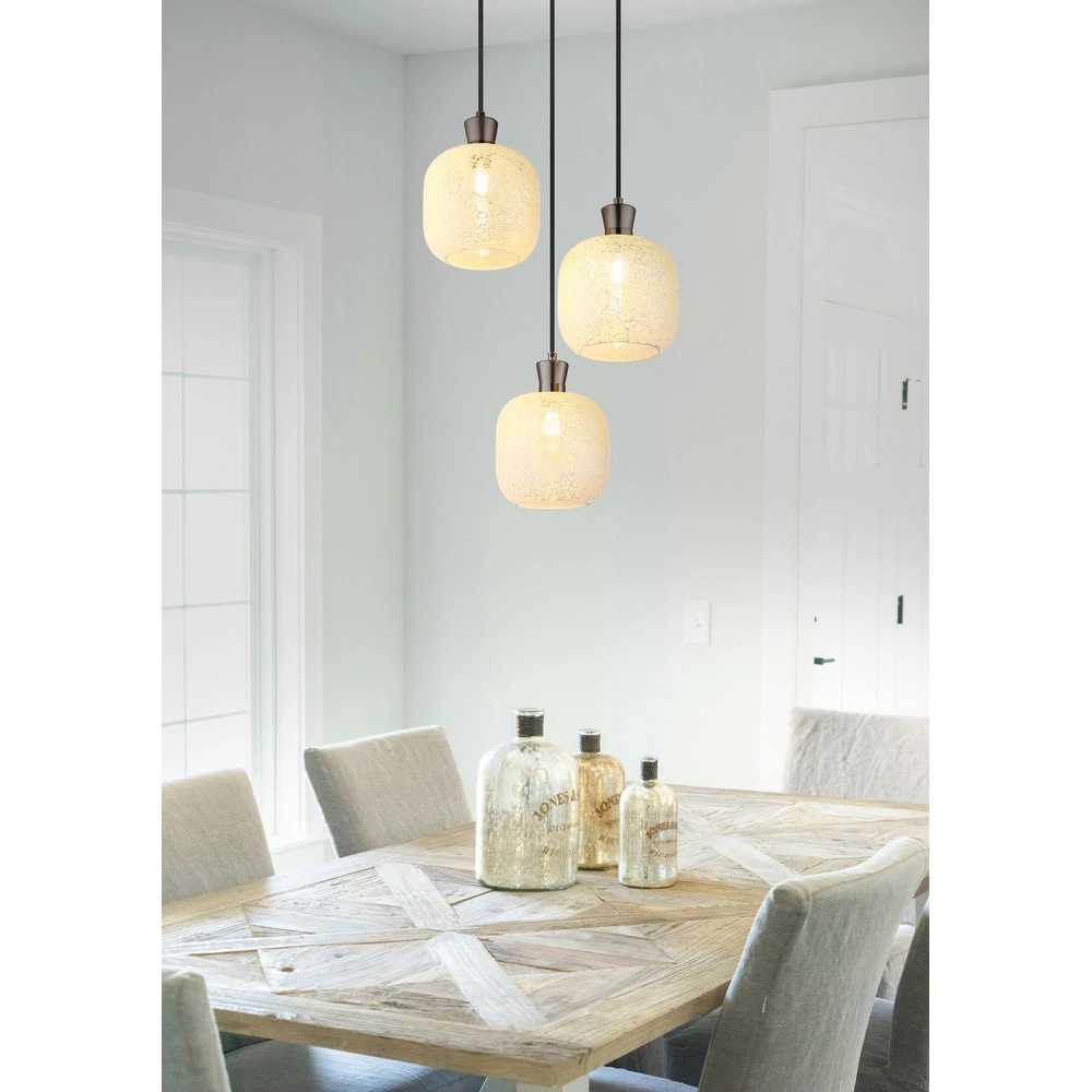 3-light pendant lamp Brokana gunmetal Globo 9007371578467