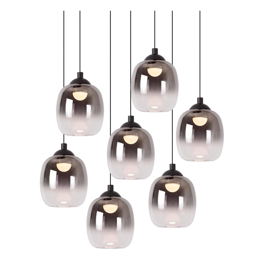 7-light pendant lamp Tamino Black Lucide 5411212792228