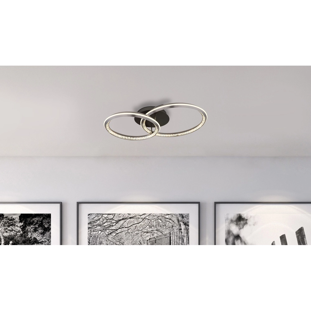 Design ceiling lamp Alaina 2 rings grey Globo 9007371462896