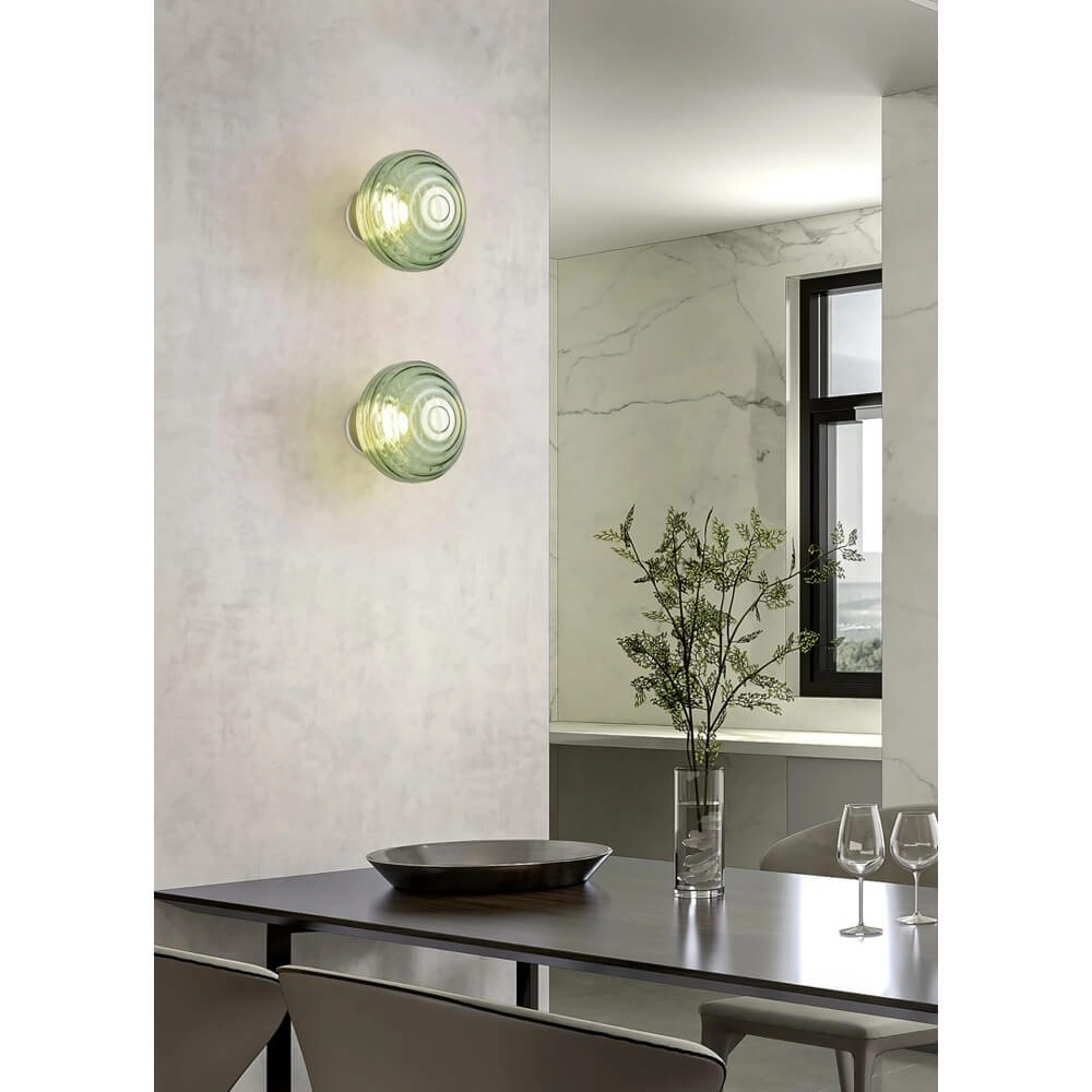 Wall lamp Earl Green Glass Rechargeable Trio 4017807643459