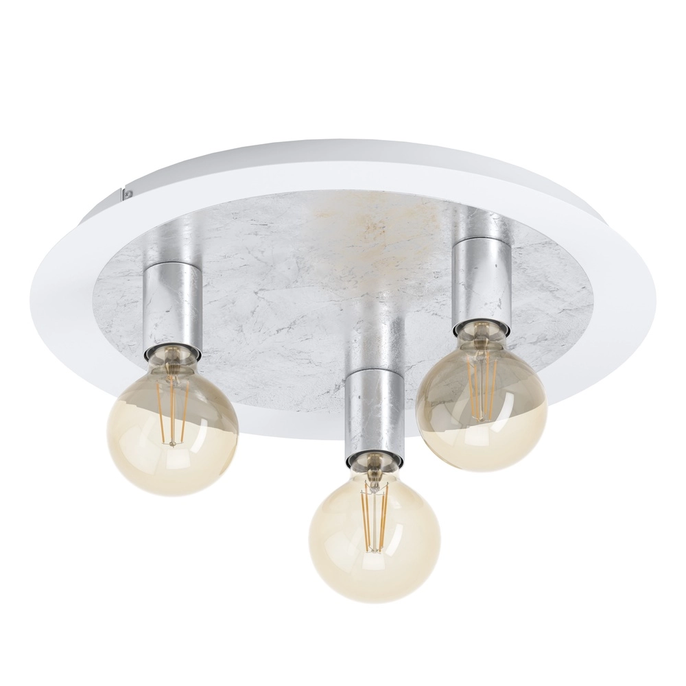Unique ceiling lamp Passano White and silver 3-lights Eglo 9002759974954
