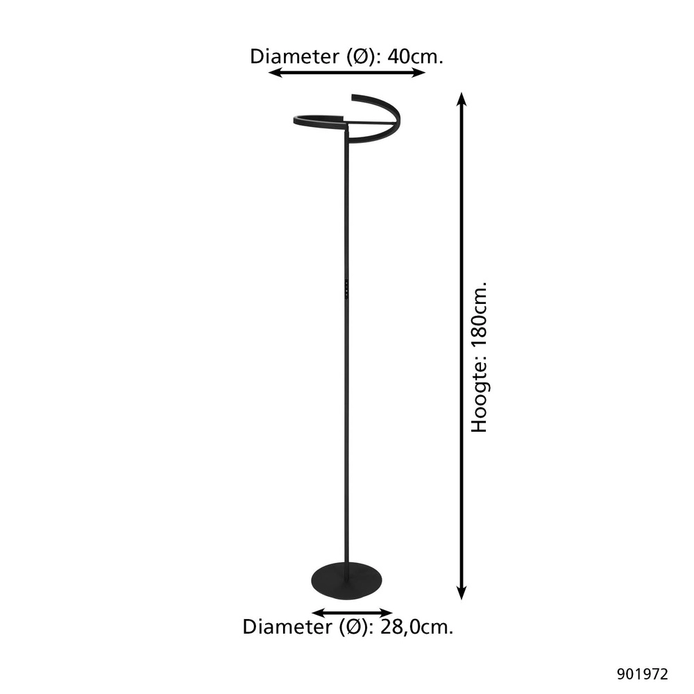 Design floor lamp Castelpoto black Eglo 9008606357291