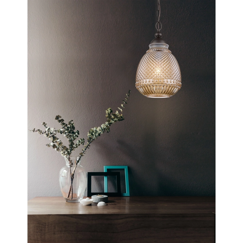 Pendant lamp Toulon Amber glass