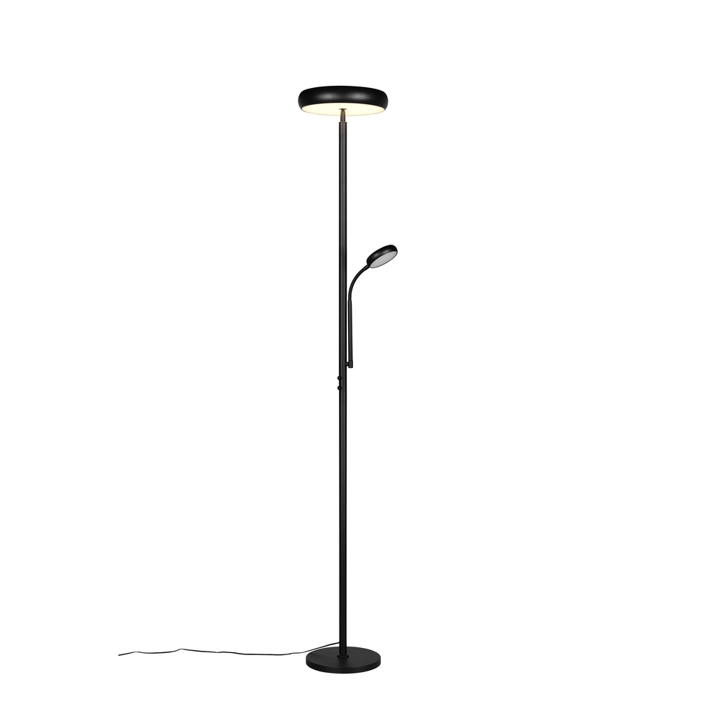Floor lamp Palermo black with reading lamp Trio 4017807641363