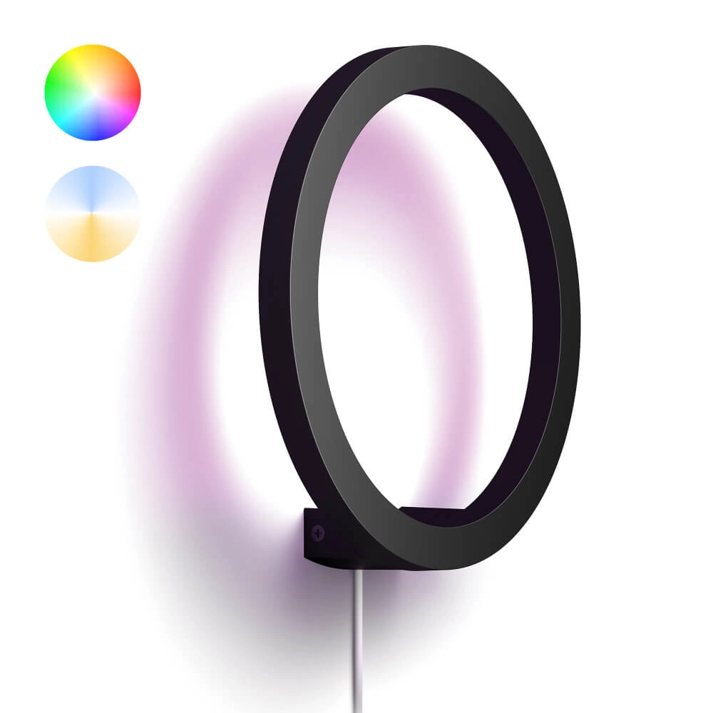 Wall lamp Cirle Hue Sana - White and Color black