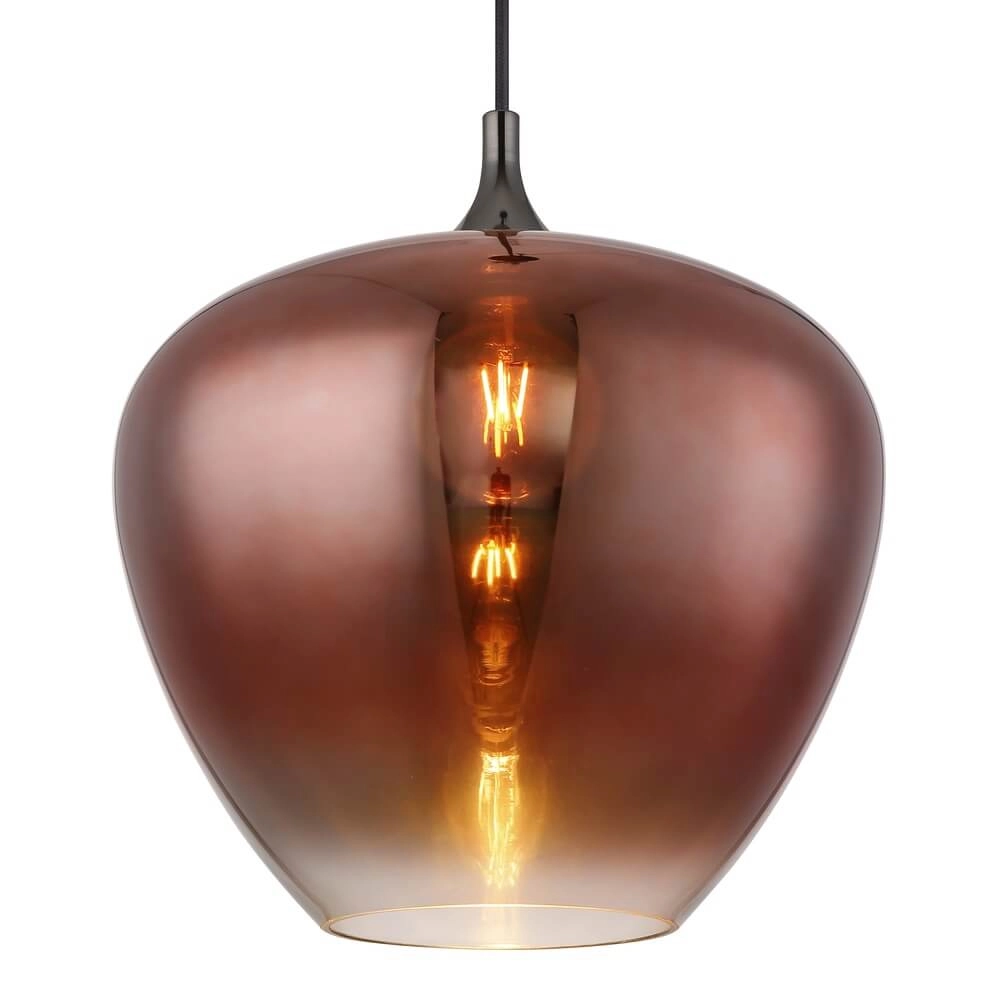 Black pendant lamp Maxy with red glass Ø 40cm Globo 9007371456970