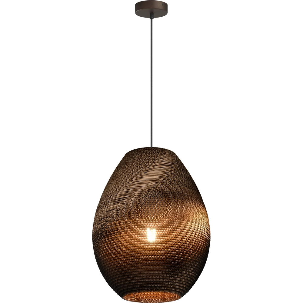 1-light pendant lamp Carta Pineapple Think-paper cocoa Ø 39cm