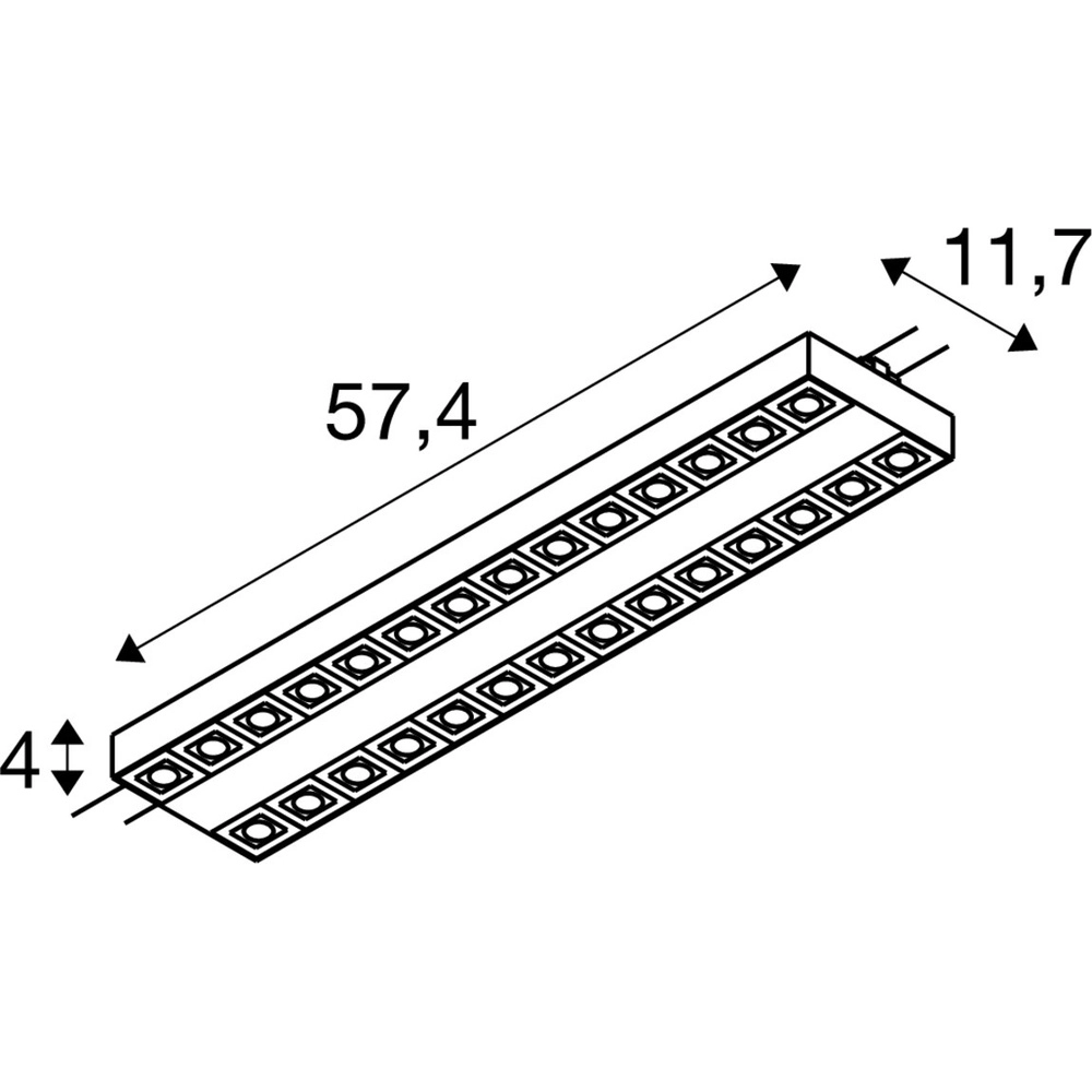 Rail fixture 57.4cm Sight Evo double 3-phase white 3000K SLV 4024163318723