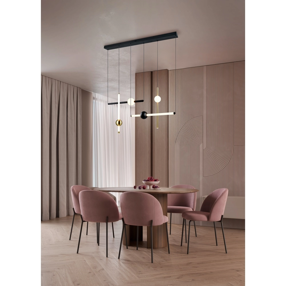 Modern pendant lamp Melita black with gold Trio 4017807661910