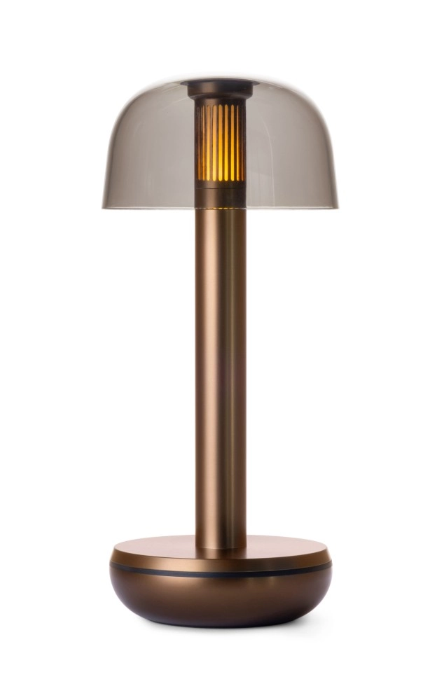 Rechargeable table lamp Two Bronze Smoked