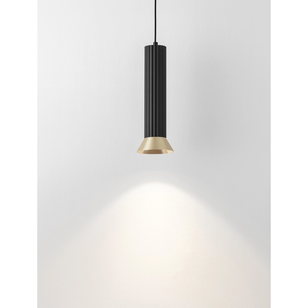 Pendant lamp Luvia black with gold